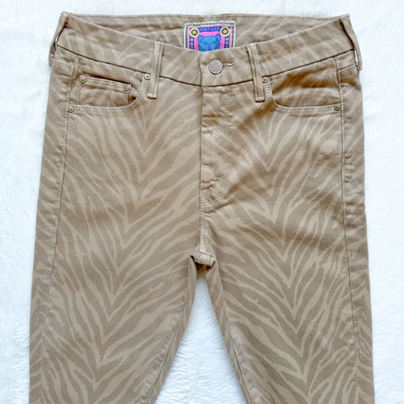 MOTHER The Looker Skinny Ankle Fray Cropped Sweet Stripes Stretch Jeans - Picture 9 of 11